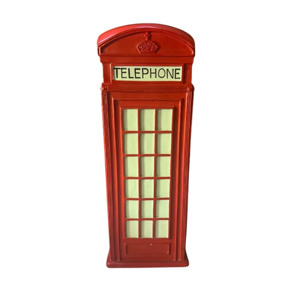 Red and White Traditional British Telephone Box Decor